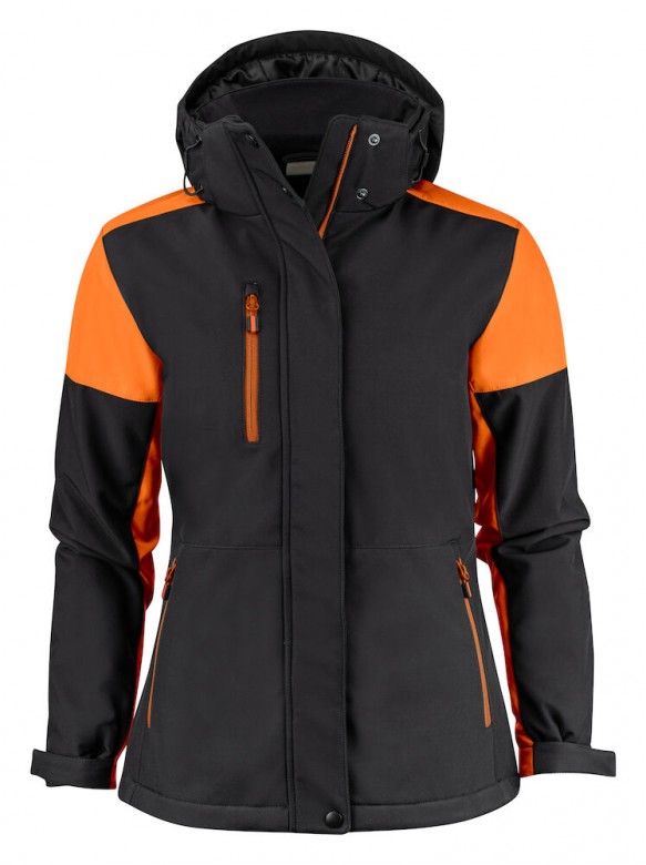 Printer Prime Padded Softshell Lady Zwart/Oranje