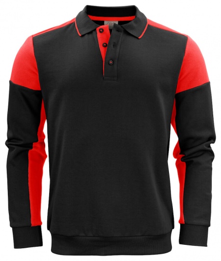 Printer Prime Polosweater Zwart/Rood